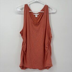 Athleta Breezy Ruched Tank Top Womens Size‎ XL Orange Sleeveless Shirt Gym